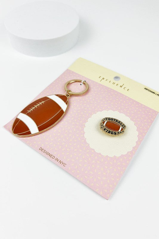Sports Ball Enamel Keychain & Pin Set