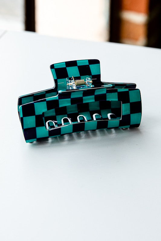 Colorful Plaid Checkered Hair Claw