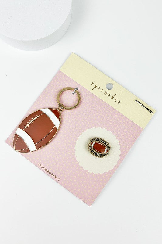 Sports Ball Enamel Keychain & Pin Set