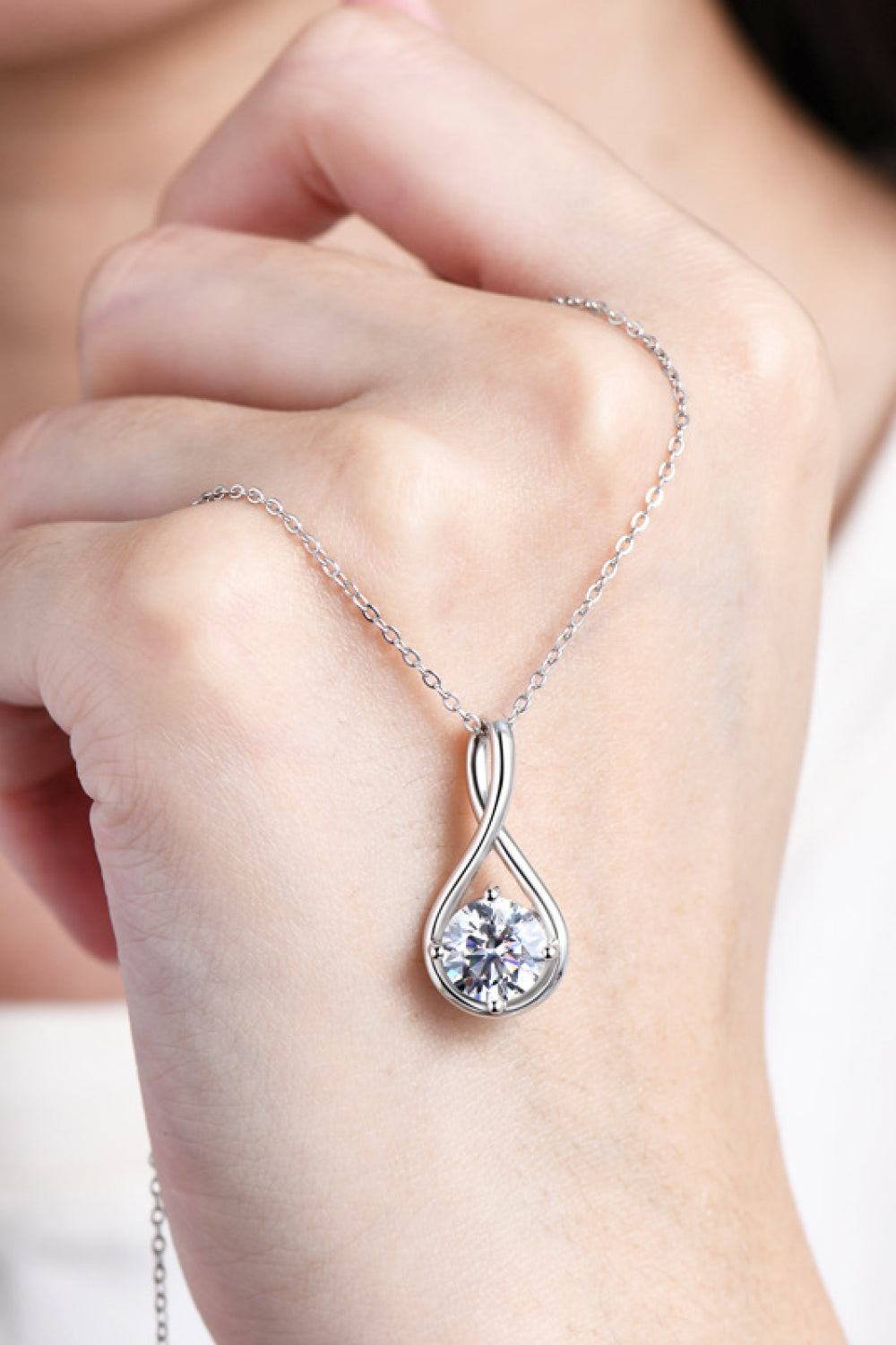 Moissanite 2 Carat  Sterling Silver Necklace