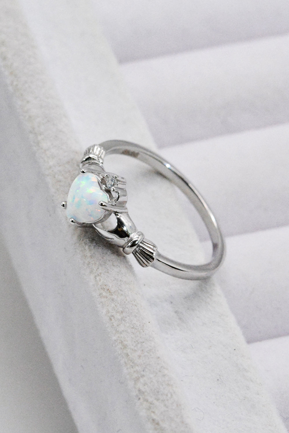 Heart Opal Ring Sterling Silver