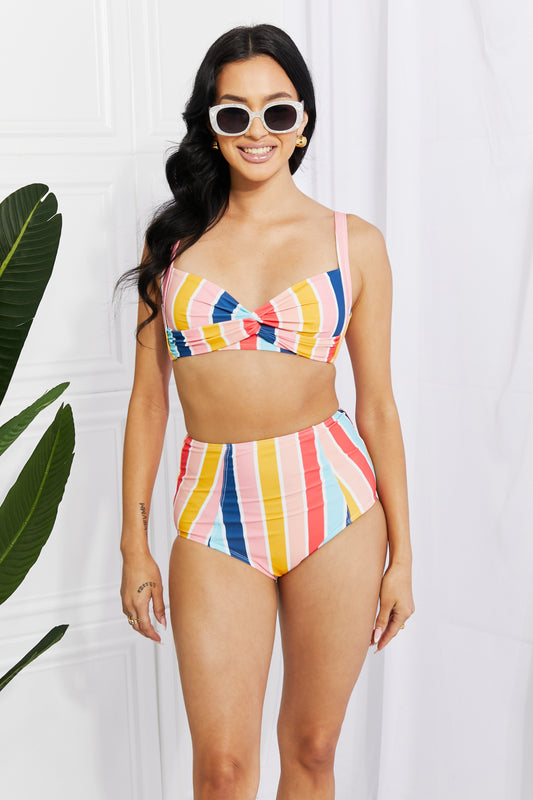 Take A Dip Twist High-Rise Bikini in Stripe