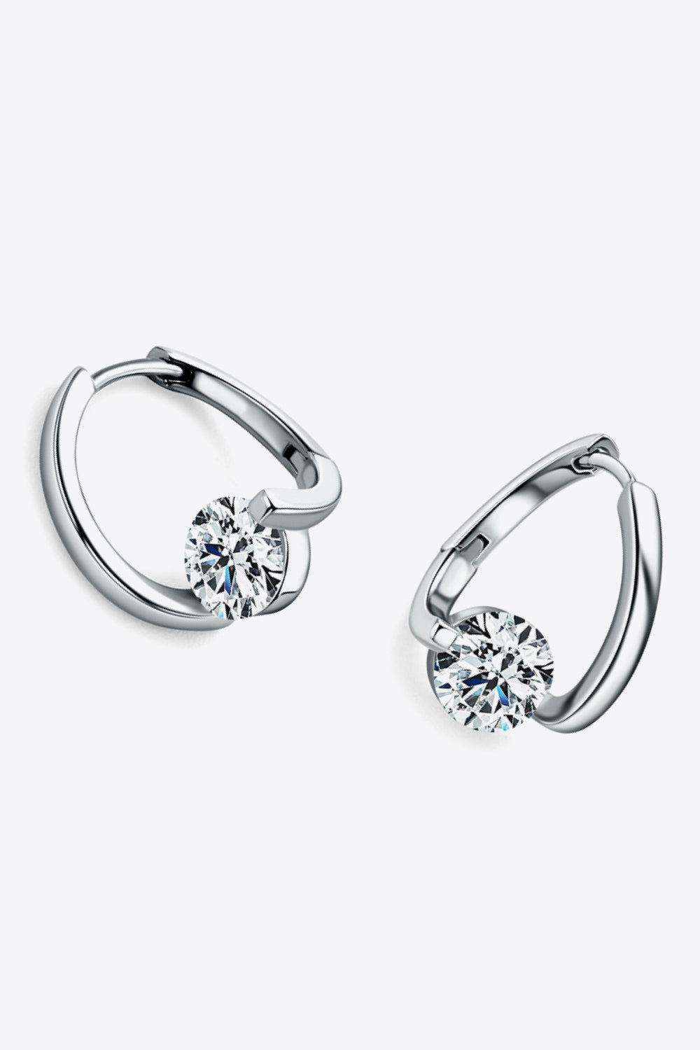 Moissanite 2 Carat Sterling Silver Heart Earrings