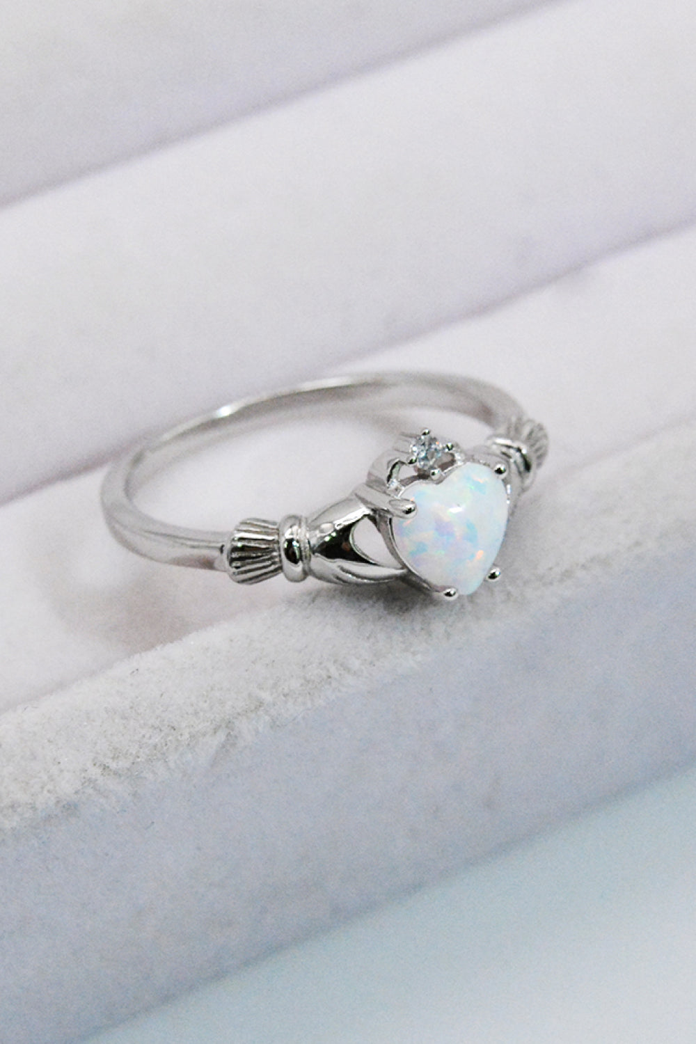 Heart Opal Ring Sterling Silver