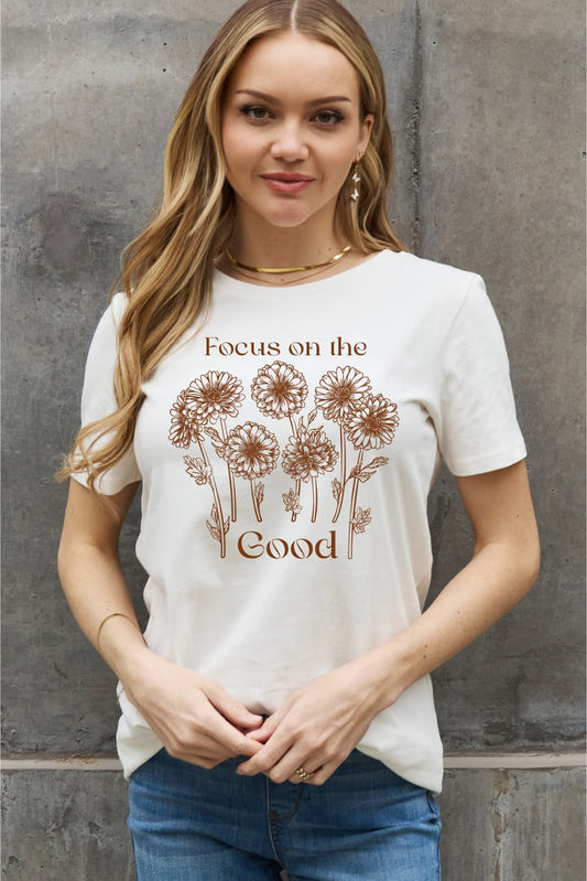 FOCUS ON THE GOOD Graphic Cotton Tee