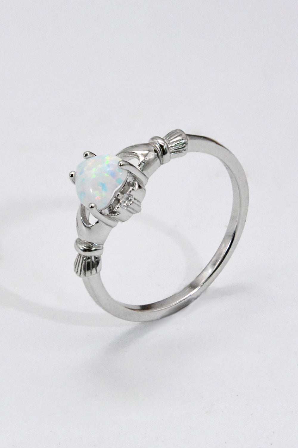 Heart Opal Ring Sterling Silver