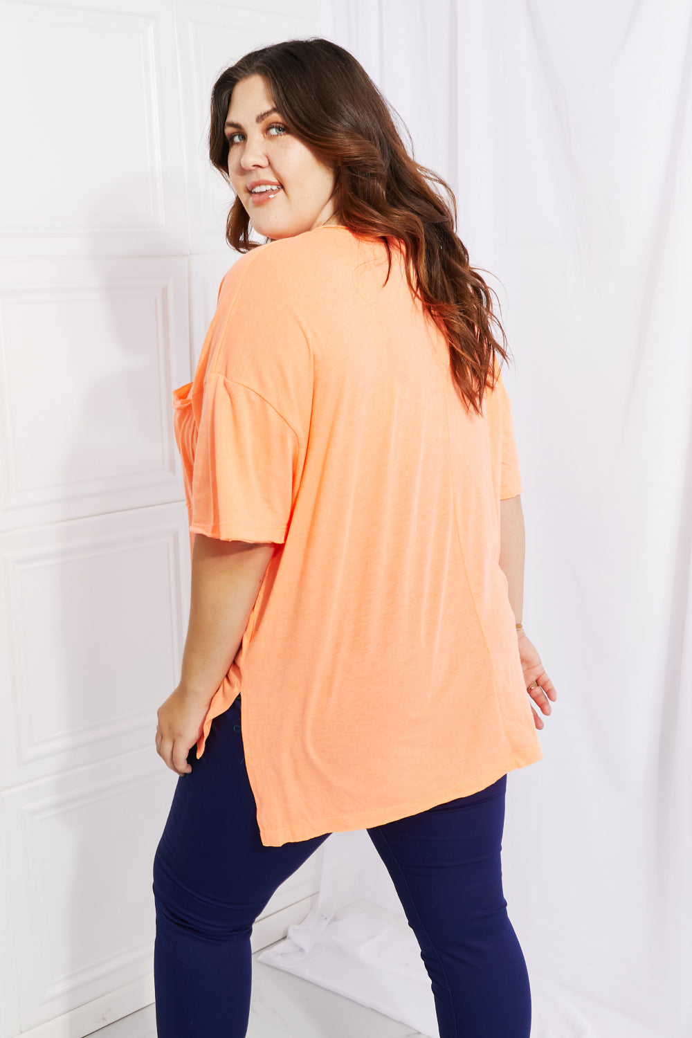 Neon Lights Raw Edge Pocket Tee