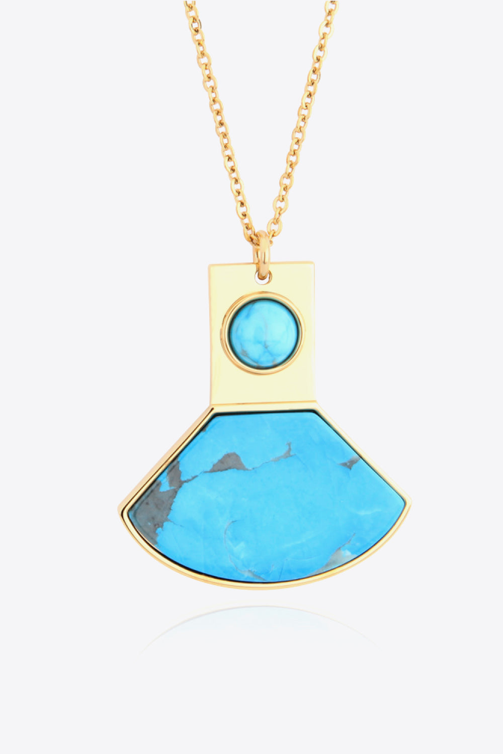 Turquoise Pendant Necklace 18K Gold Plated