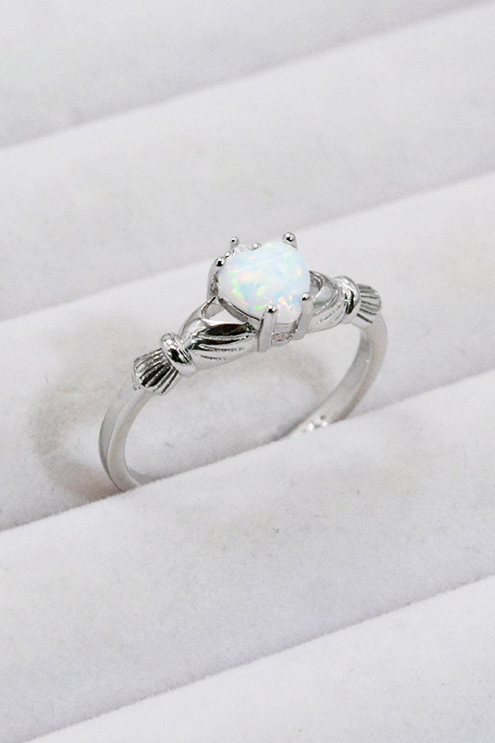 Heart Opal Ring Sterling Silver